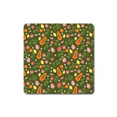 Tropical Fruits Love Square Magnet by designsbymallika