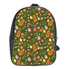 Tropical Fruits Love School Bag (large) by designsbymallika