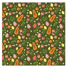 Tropical Fruits Love Large Satin Scarf (square) by designsbymallika