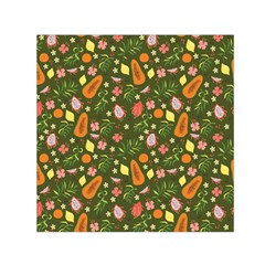 Tropical Fruits Love Small Satin Scarf (square) by designsbymallika