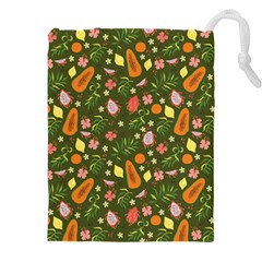 Tropical Fruits Love Drawstring Pouch (4xl) by designsbymallika