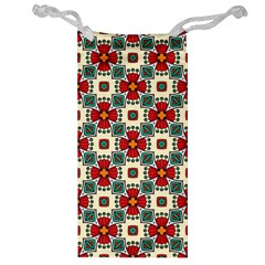 Seamless Red Pattern Jewelry Bag by designsbymallika