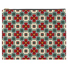 Seamless Red Pattern Cosmetic Bag (xxxl) by designsbymallika