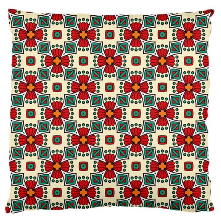 Seamless Red Pattern Large Flano Cushion Case (One Side)