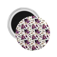 Pretty Dark Magenta Flowers 2 25  Magnets by designsbymallika