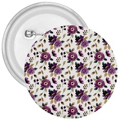 Pretty Dark Magenta Flowers 3  Buttons by designsbymallika