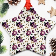 Pretty Dark Magenta Flowers Ornament (star) by designsbymallika