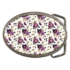 Pretty Dark Magenta Flowers Belt Buckles by designsbymallika