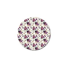 Pretty Dark Magenta Flowers Golf Ball Marker (4 Pack) by designsbymallika