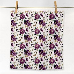 Pretty Dark Magenta Flowers Face Towel