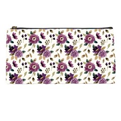 Pretty Dark Magenta Flowers Pencil Case by designsbymallika