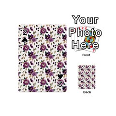 Pretty Dark Magenta Flowers Playing Cards 54 Designs (mini) by designsbymallika