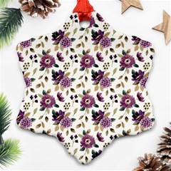 Pretty Dark Magenta Flowers Ornament (snowflake) by designsbymallika