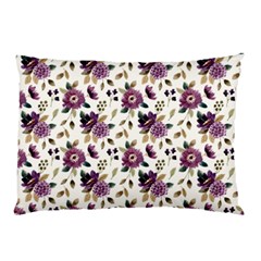 Pretty Dark Magenta Flowers Pillow Case (two Sides) by designsbymallika