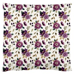 Pretty Dark Magenta Flowers Large Cushion Case (one Side) by designsbymallika