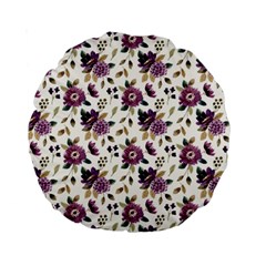 Pretty Dark Magenta Flowers Standard 15  Premium Round Cushions by designsbymallika