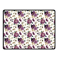 Pretty Dark Magenta Flowers Double Sided Fleece Blanket (small)  by designsbymallika