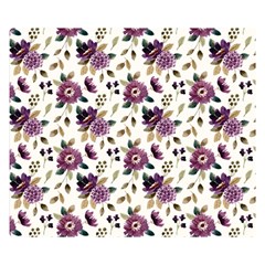 Pretty Dark Magenta Flowers Double Sided Flano Blanket (small)  by designsbymallika