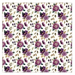 Pretty Dark Magenta Flowers Large Satin Scarf (Square)