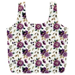 Pretty Dark Magenta Flowers Full Print Recycle Bag (XXXL)