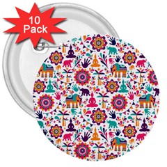 Indian Love 3  Buttons (10 Pack)  by designsbymallika