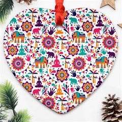 Indian Love Heart Ornament (two Sides) by designsbymallika