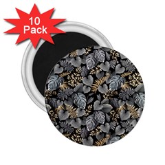 Metallic Leaves Pattern 2 25  Magnets (10 Pack)  by designsbymallika