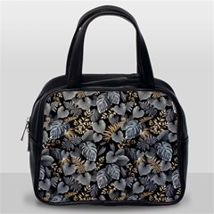 Metallic Leaves Pattern Classic Handbag (one Side) by designsbymallika