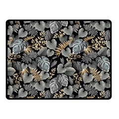 Metallic Leaves Pattern Fleece Blanket (small)