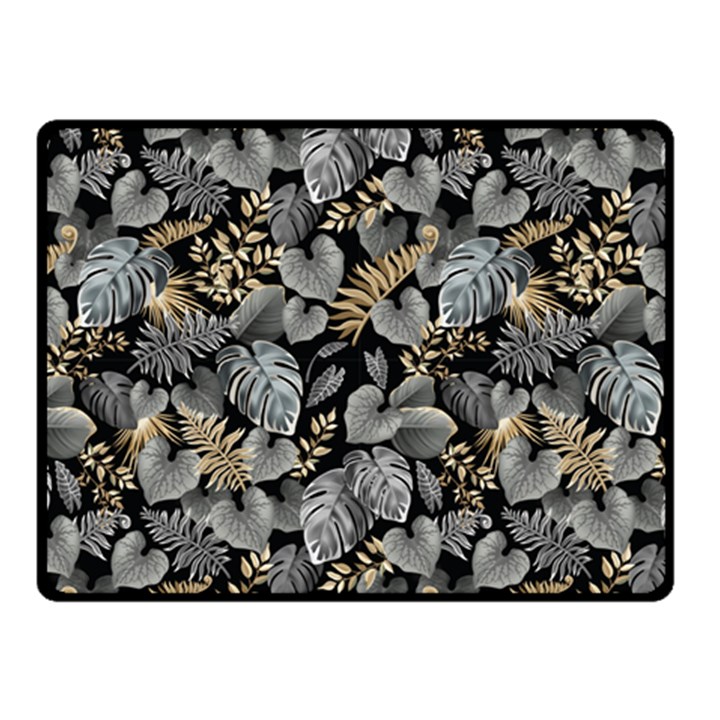 Metallic Leaves Pattern Fleece Blanket (Small)