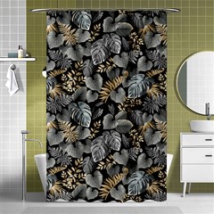 Metallic Leaves Pattern Shower Curtain 48  X 72  (small)  by designsbymallika