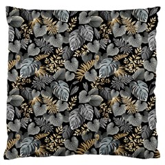 Metallic Leaves Pattern Standard Flano Cushion Case (two Sides) by designsbymallika