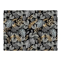 Metallic Leaves Pattern Double Sided Flano Blanket (mini)  by designsbymallika