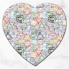 Travel World Jigsaw Puzzle (heart) by designsbymallika