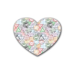 Travel World Heart Coaster (4 Pack)  by designsbymallika