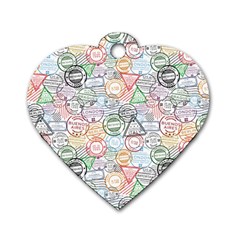 Travel World Dog Tag Heart (two Sides) by designsbymallika