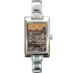 Cityscape Coastal Scene Montevideo Uruguay Rectangle Italian Charm Watch by dflcprintsclothing