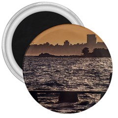 Cityscape Coastal Scene Montevideo Uruguay 3  Magnets by dflcprintsclothing