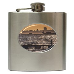 Cityscape Coastal Scene Montevideo Uruguay Hip Flask (6 Oz) by dflcprintsclothing