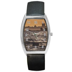 Cityscape Coastal Scene Montevideo Uruguay Barrel Style Metal Watch by dflcprintsclothing