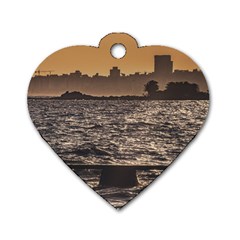 Cityscape Coastal Scene Montevideo Uruguay Dog Tag Heart (one Side) by dflcprintsclothing