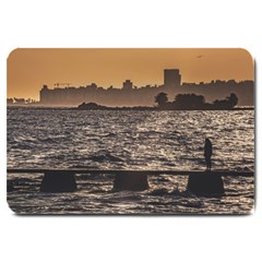 Cityscape Coastal Scene Montevideo Uruguay Large Doormat  by dflcprintsclothing