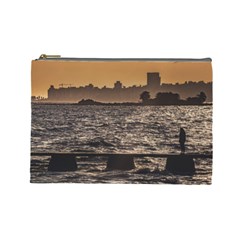 Cityscape Coastal Scene Montevideo Uruguay Cosmetic Bag (large) by dflcprintsclothing