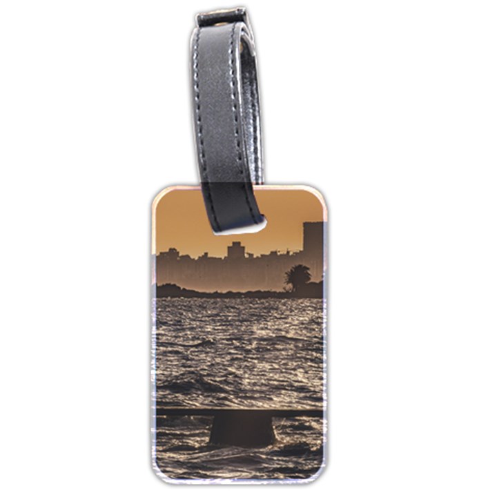 Cityscape Coastal Scene Montevideo Uruguay Luggage Tag (two sides)