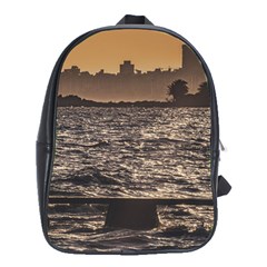 Cityscape Coastal Scene Montevideo Uruguay School Bag (xl) by dflcprintsclothing