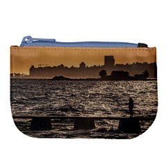 Cityscape Coastal Scene Montevideo Uruguay Large Coin Purse by dflcprintsclothing