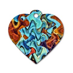 Abstrait Dog Tag Heart (one Side)