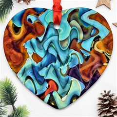 Abstrait 001 -1 (1)p Heart Ornament (two Sides) by sfbijiart