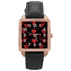 Multicoeur Rose Gold Leather Watch 