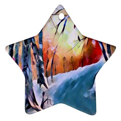 Paysage D hiver Ornament (star) by sfbijiart